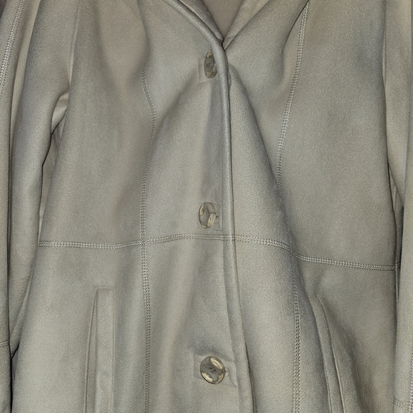 Appleseed's Classic Cream Suede Jacket With Removable Hood Womens Medium - Picture 3 of 7